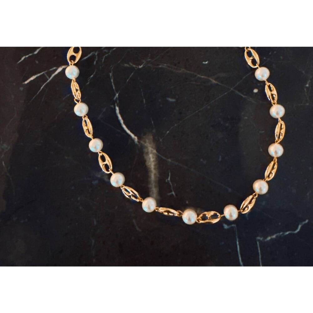 NEW ELLISON+YOUNG women's nobles in paris pearl and horse bit necklace in gold